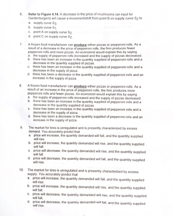 Solved 6. Refer to Figure 4.14. A decrease in the price of | Chegg.com