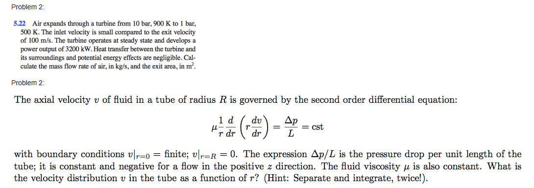 Solved Problem 2: 5.22 Air expands through a turbine from 10 | Chegg.com