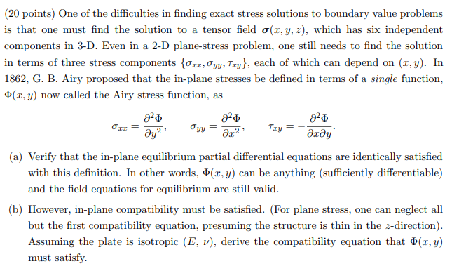 Solved (20 points) One of the difficulties in finding exact | Chegg.com