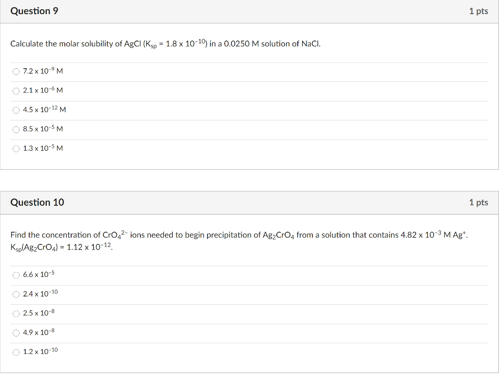 Solved Question 9 1 Pts Calculate The Molar Solubility Of Chegg Com   PhpeHU4Nk