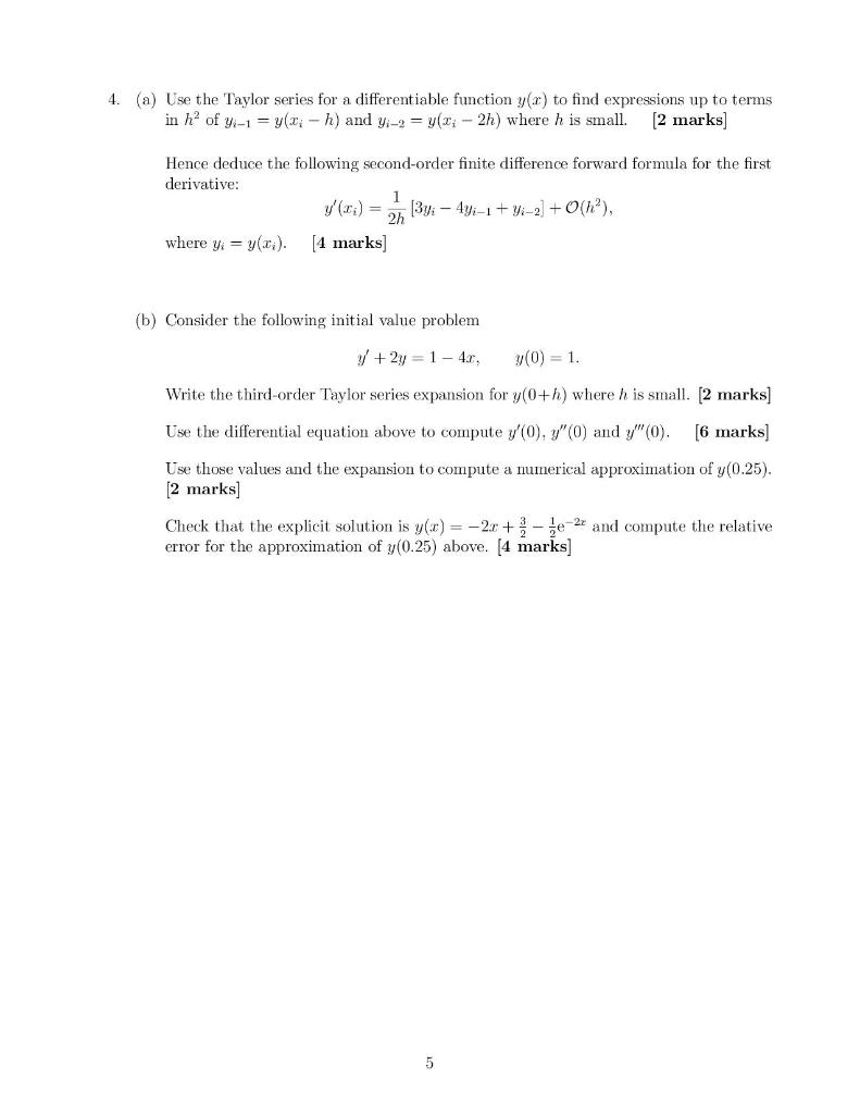 Solved 4. (a) Use the Taylor series for a differentiable | Chegg.com