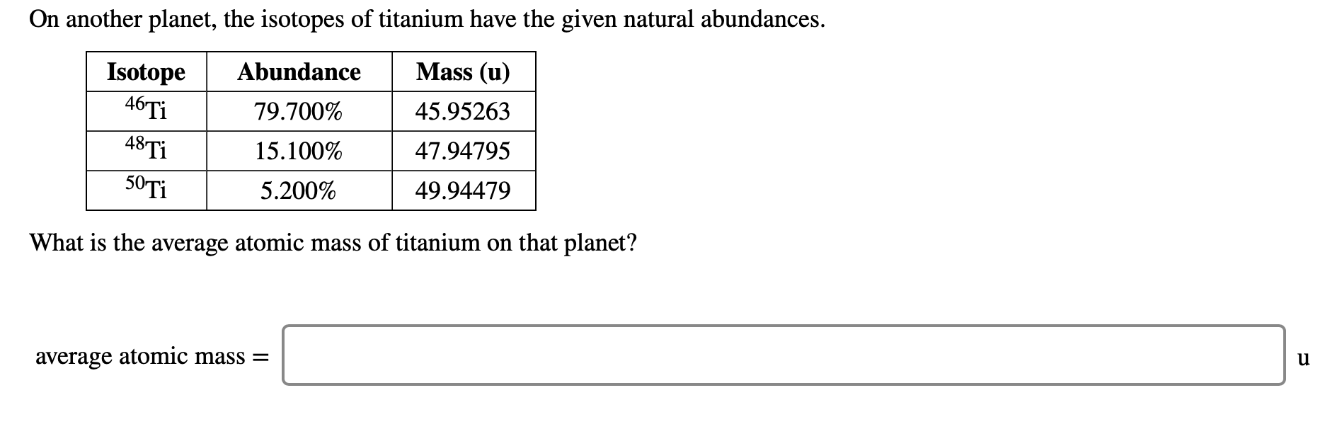 average atomic mass of titanium average atomic mass of titanium