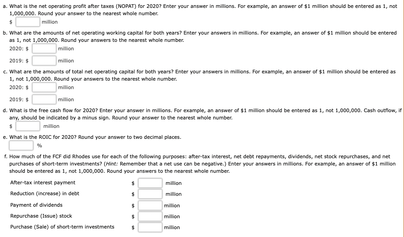 Solved a. What is the net operating profit after taxes | Chegg.com