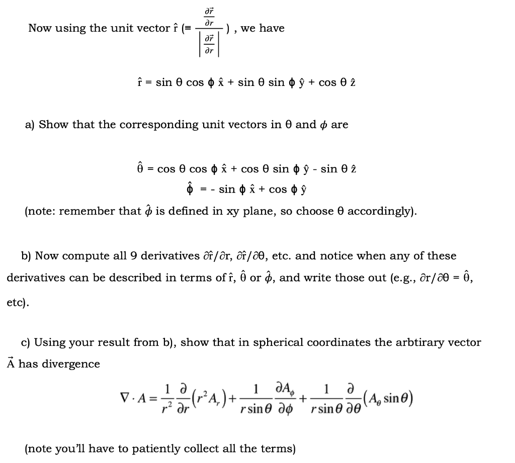 Solved (60) Consider The Position Vector R=xx^+yy^+zz^. When | Chegg.com