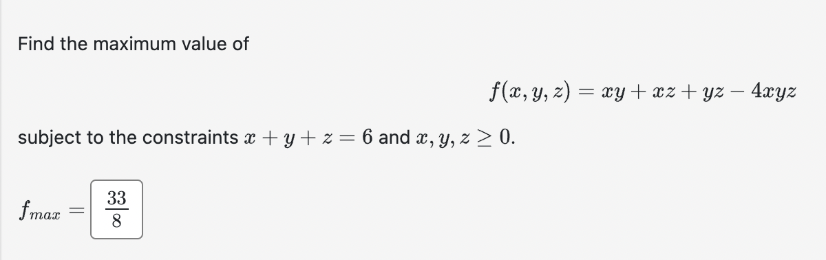 find the extreme value of xyz when x y z a