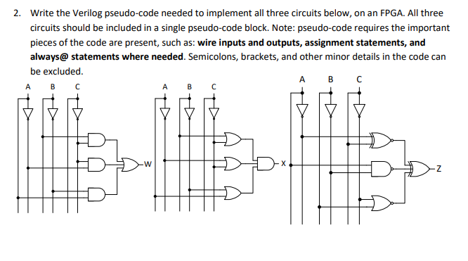 Solved 2. Write the Verilog pseudo-code needed to implement | Chegg.com