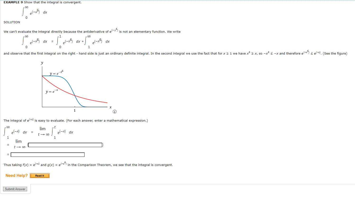 Solved 29 y = from T = Find the area under the curve 1 to | Chegg.com