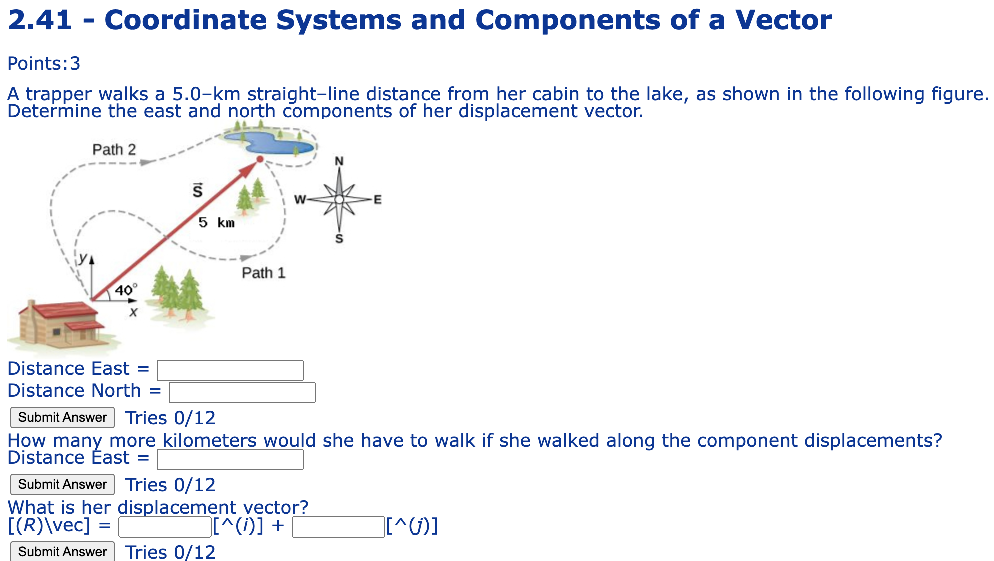 Solved 2.41 - ﻿Coordinate Systems and Components of a | Chegg.com