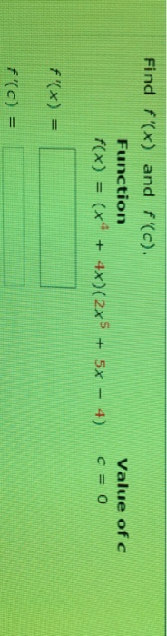 Solved Find F X And F C Function Value Of C F X