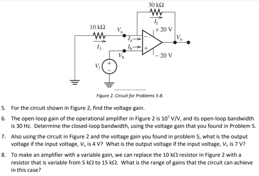 Solved 30 k92 10 k92 1   20 V 1 1   VD - 20 V V: Figure 2. | Chegg.com