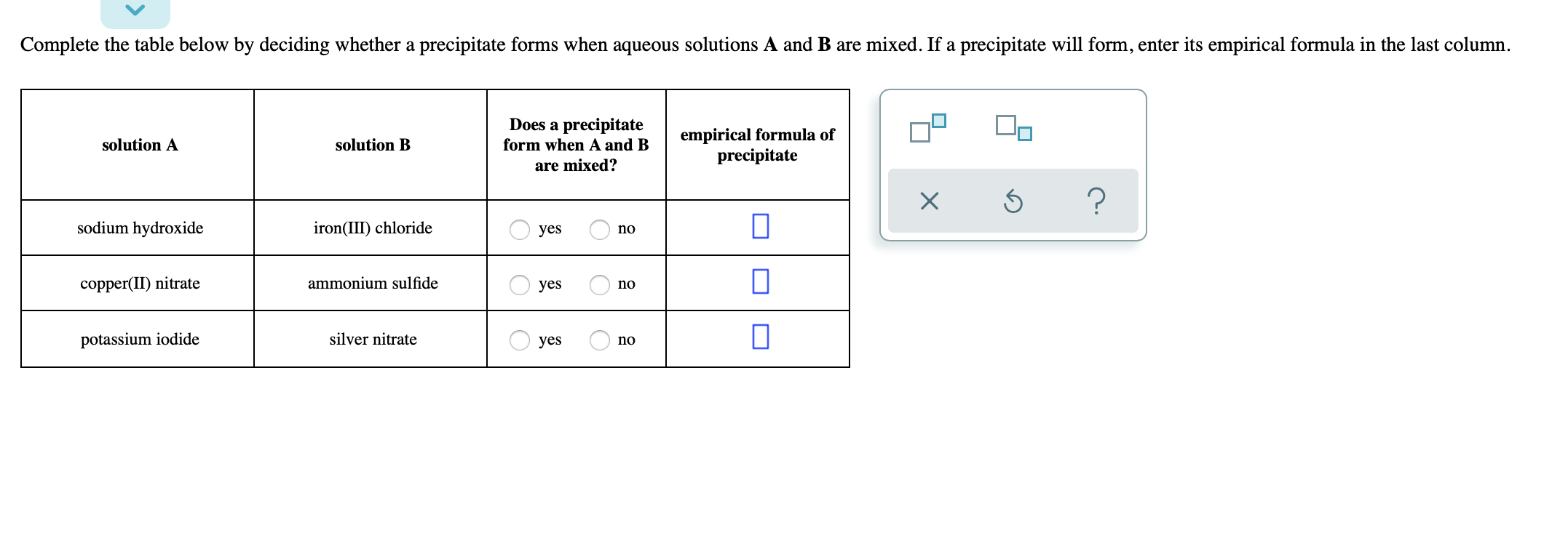 Solved Complete The Table Below By Deciding Whether A | Chegg.com