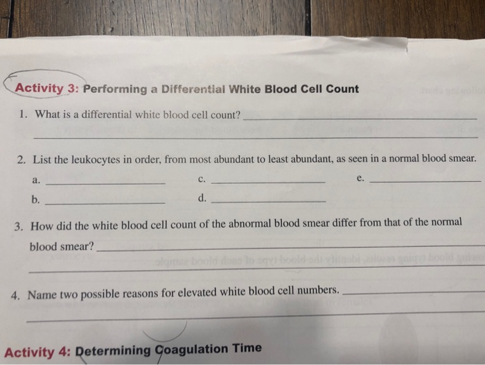 Solved Activity 3: Performing a Differential White Blood | Chegg.com