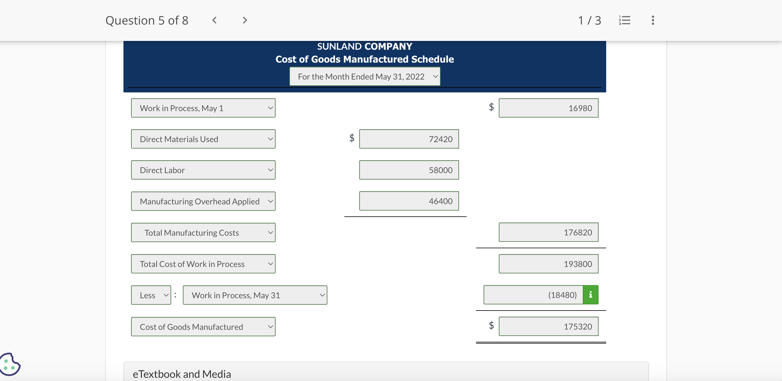 Solved At May 31, 2022, the accounts of Sunland Company show 