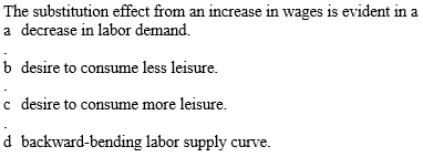 Solved The substitution effect from an increase in wages is | Chegg.com