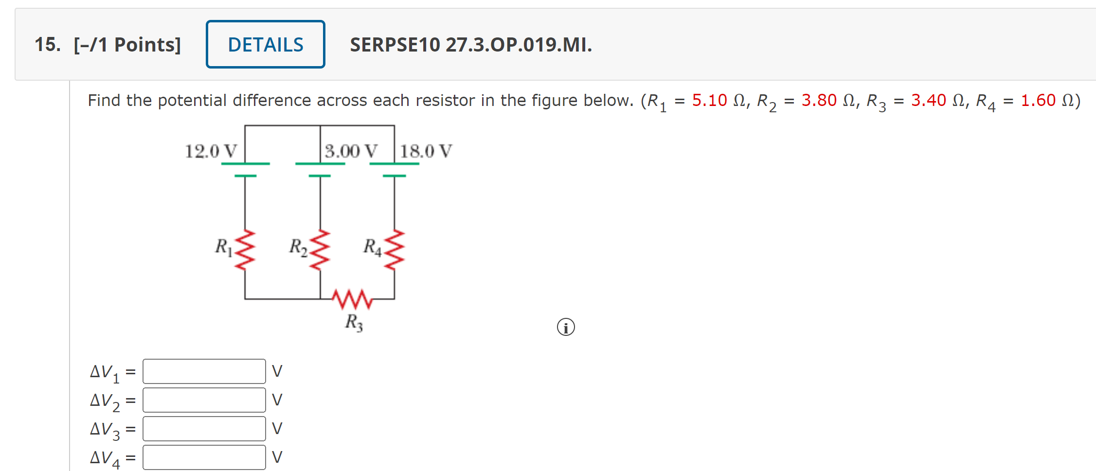 Solved 15. [-/1 Points] DETAILS SERPSE10 27.3.OP.019.MI. | Chegg.com