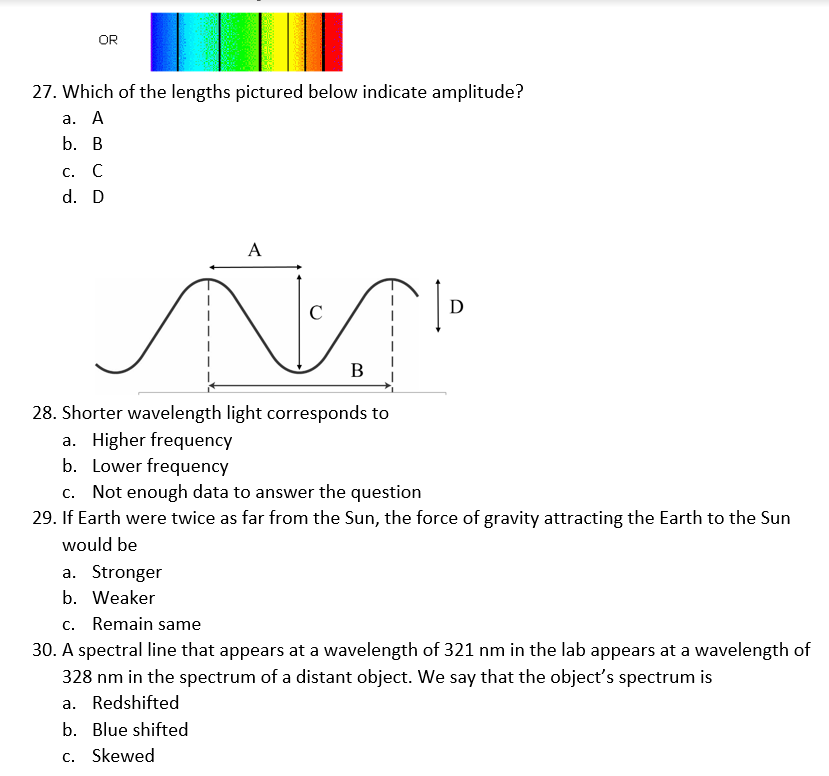 Solved Or 27 Which Of The Lengths Pictured Below Indicat Chegg Com