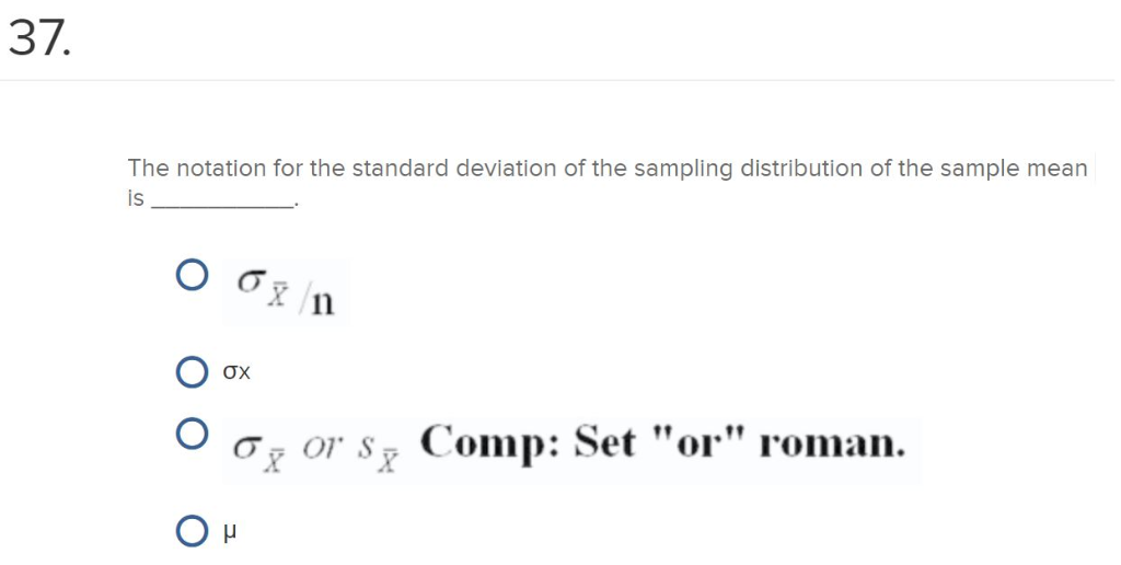 what is the standard deviation of the sample mean