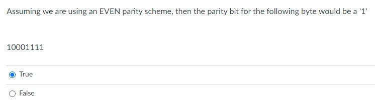 Solved Assuming we are using an EVEN parity scheme, then the | Chegg.com