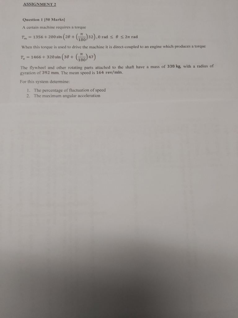 Solved ASSIGNMENT 2 Question 1 (50 Marks A certain machine | Chegg.com