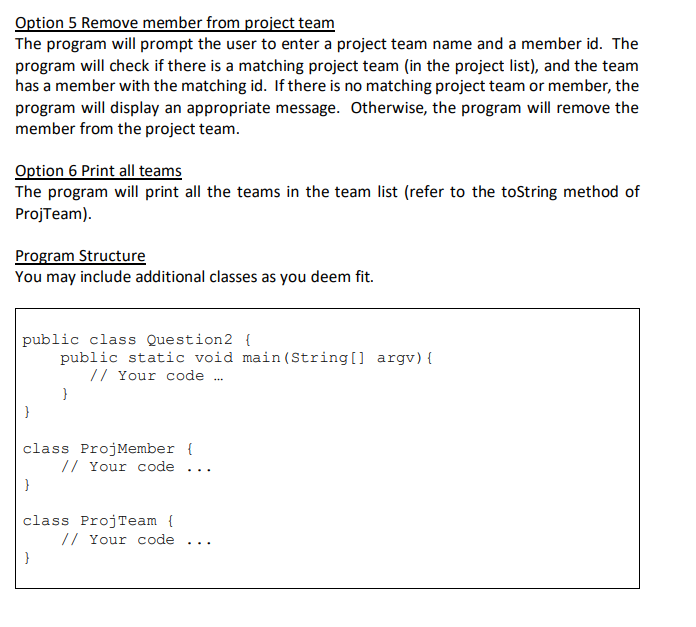 Solved Question 2 Write a Java program to allow user to | Chegg.com