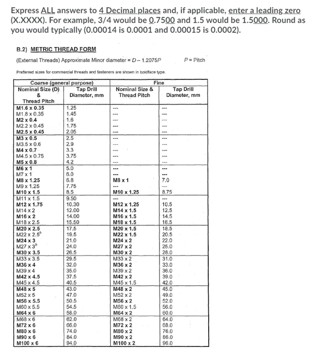 Solved Express ALL answers to 4 Decimal places and, if | Chegg.com