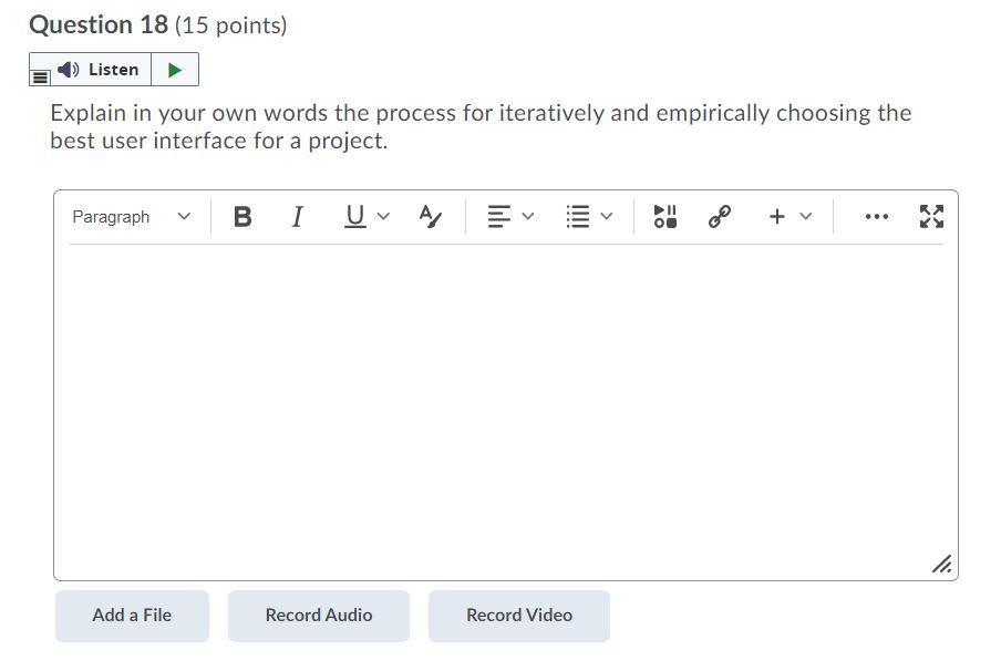 Solved Question 18 (15 points) Listen Explain in your own | Chegg.com