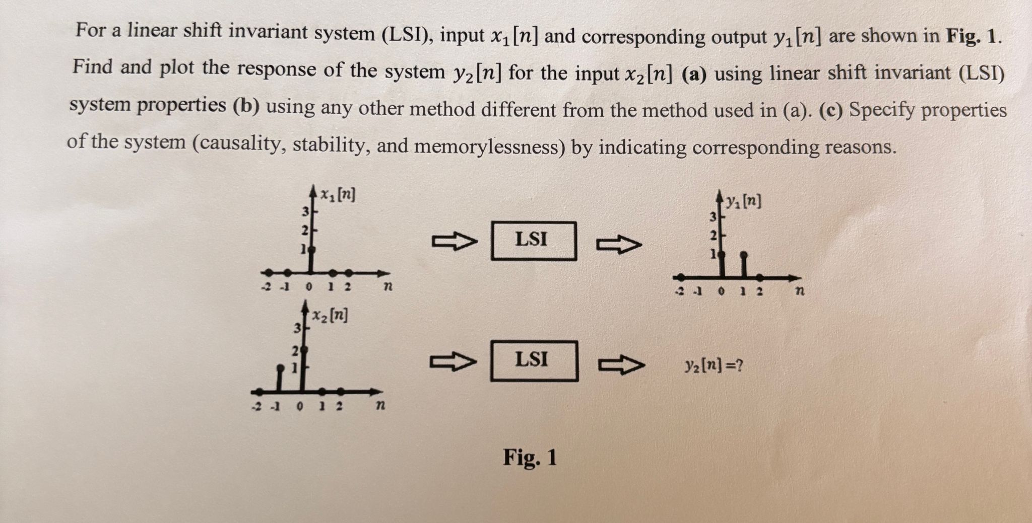 Solved For a linear shift invariant system (LSI), input | Chegg.com