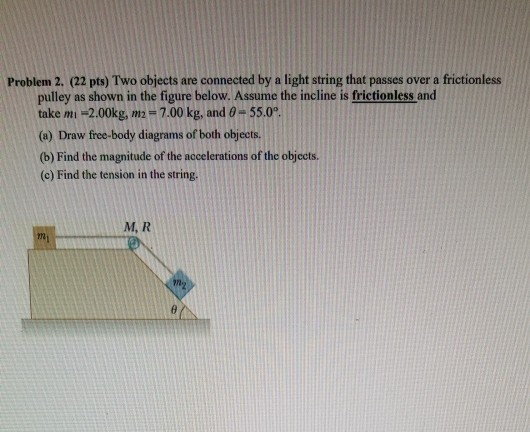 Solved Problem 2. (22 pts) Two objects are connected by a | Chegg.com
