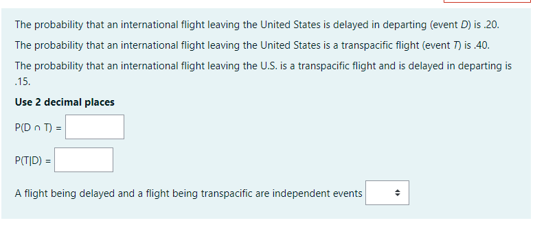 Solved The probability that an international flight leaving | Chegg.com