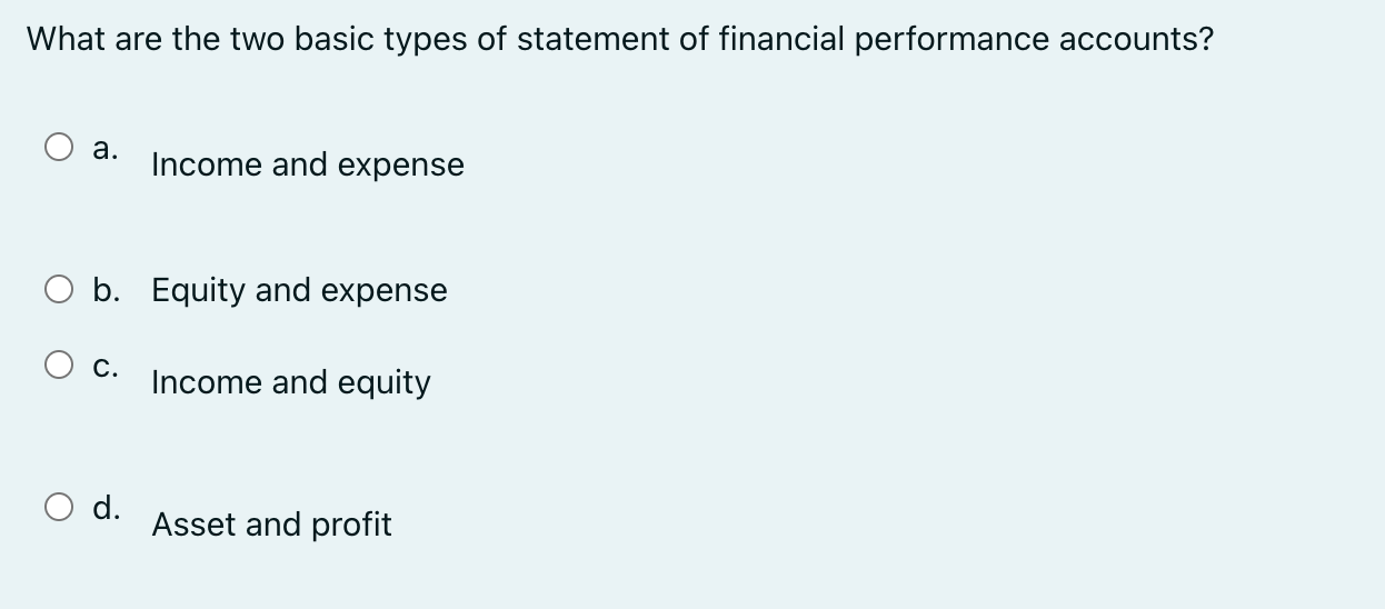 Solved What are the two basic types of statement of | Chegg.com