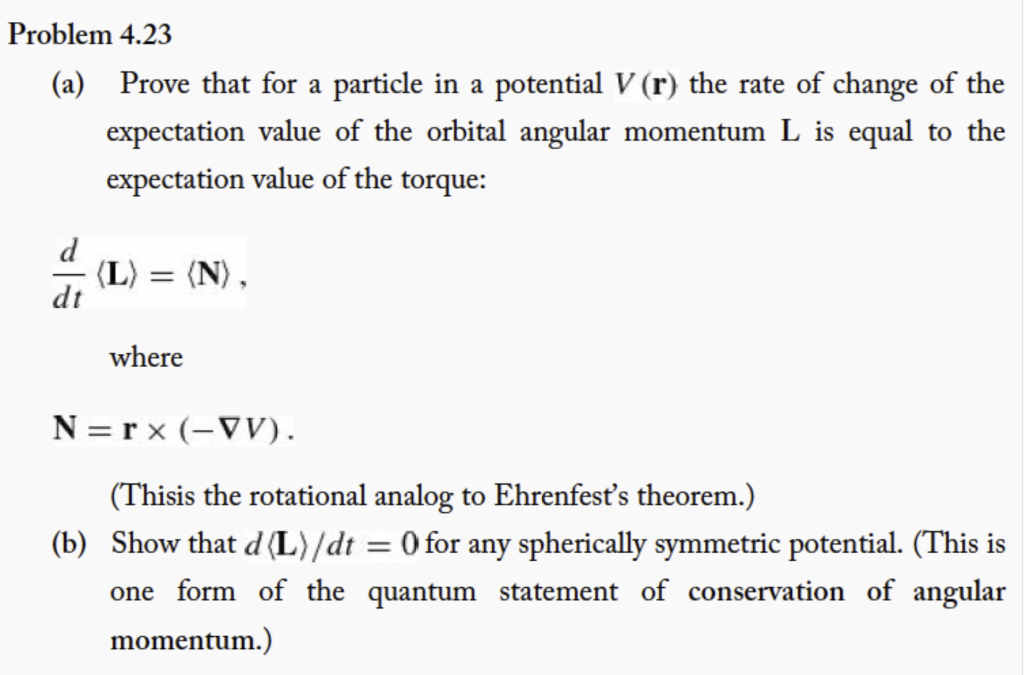 Solved Problem 4 23 A Prove That For A Particle In A Po Chegg Com