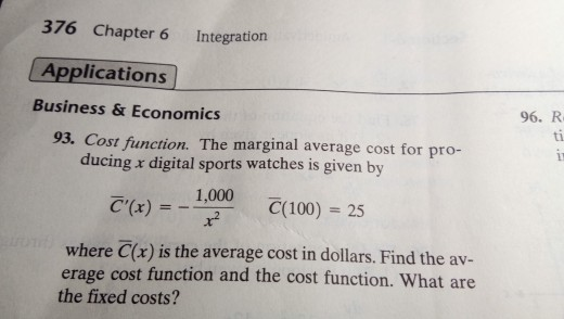 cost functions: a complete guide | datacamp Images... Solved 376 Chapter 6 Integration Applications Business & | Chegg.com