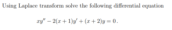 laplace transform of xy
