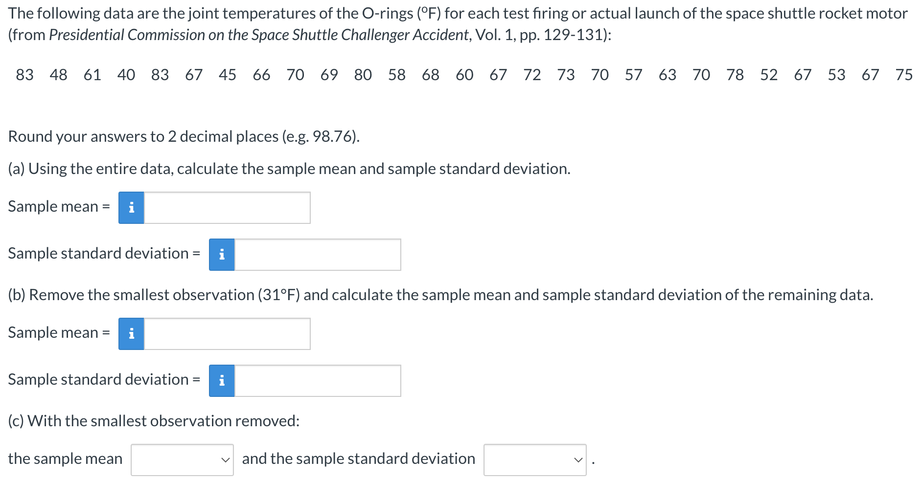 Solved The following data are the joint temperatures of the | Chegg.com