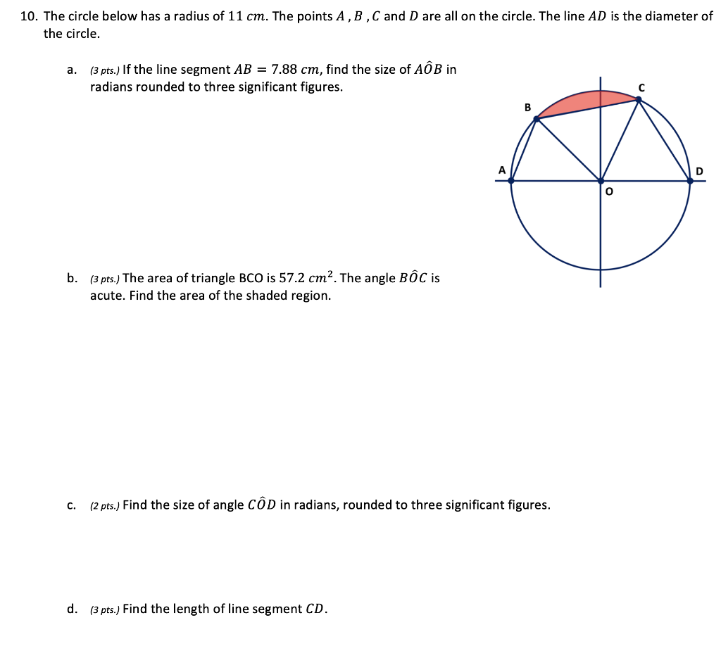 what is the radius of a circle with diameter of 11 cm