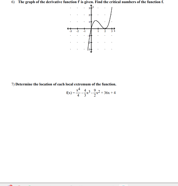 Solved 7) Determine the location of each local extremum of | Chegg.com