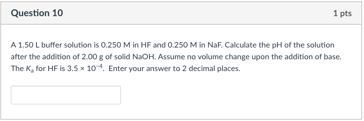 Solved A 1 50 L Buffer Solution Is 0 250m In Hf And 0 250m