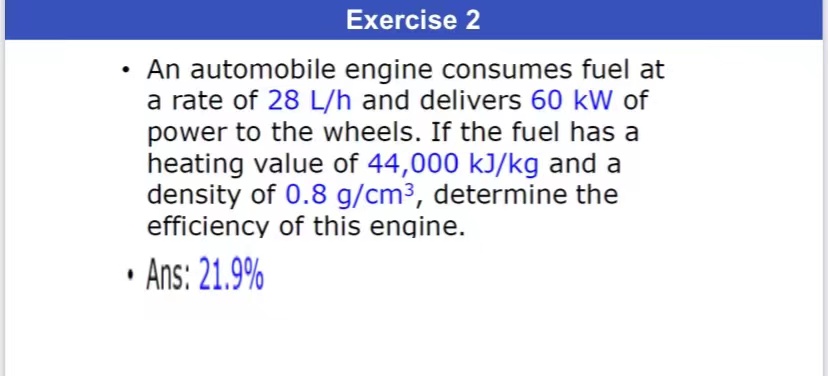 Solved - An automobile engine consumes fuel at a rate of 28 | Chegg.com