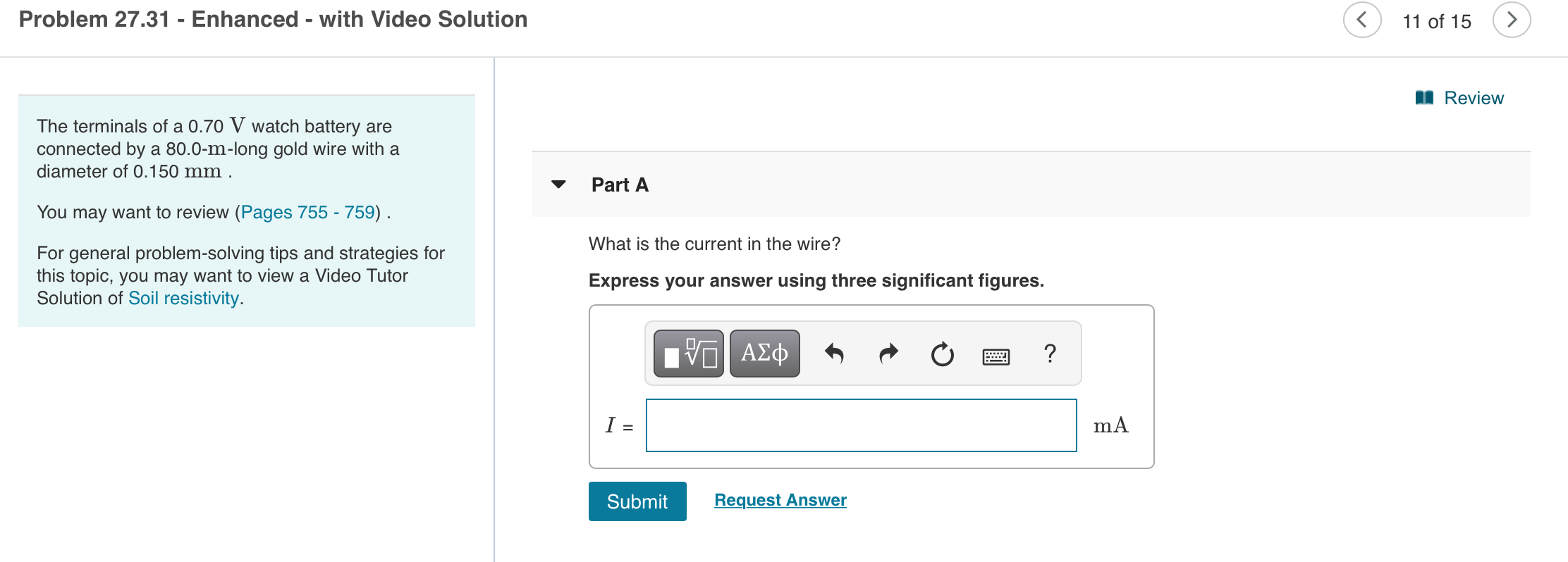 Solved Problem 27.31 - Enhanced - with Video Solution © 11 | Chegg.com