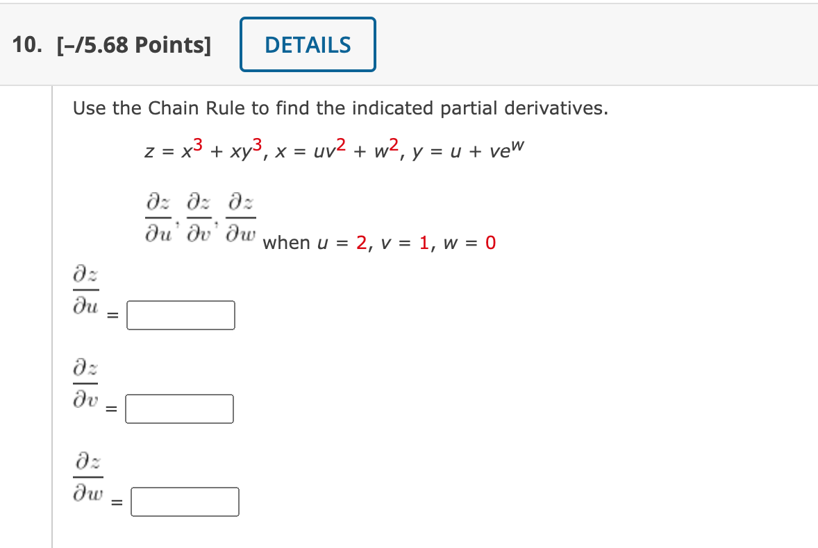 Solved Use the Chain Rule to find the indicated partial | Chegg.com