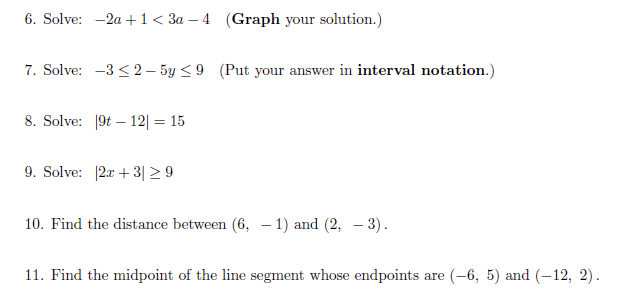 Solved 6. Solve: −2a+1