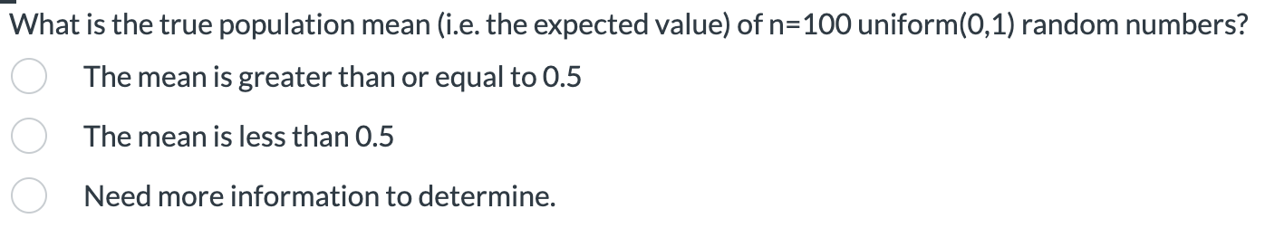 Solved What is the true population mean (i.e. ﻿the expected | Chegg.com