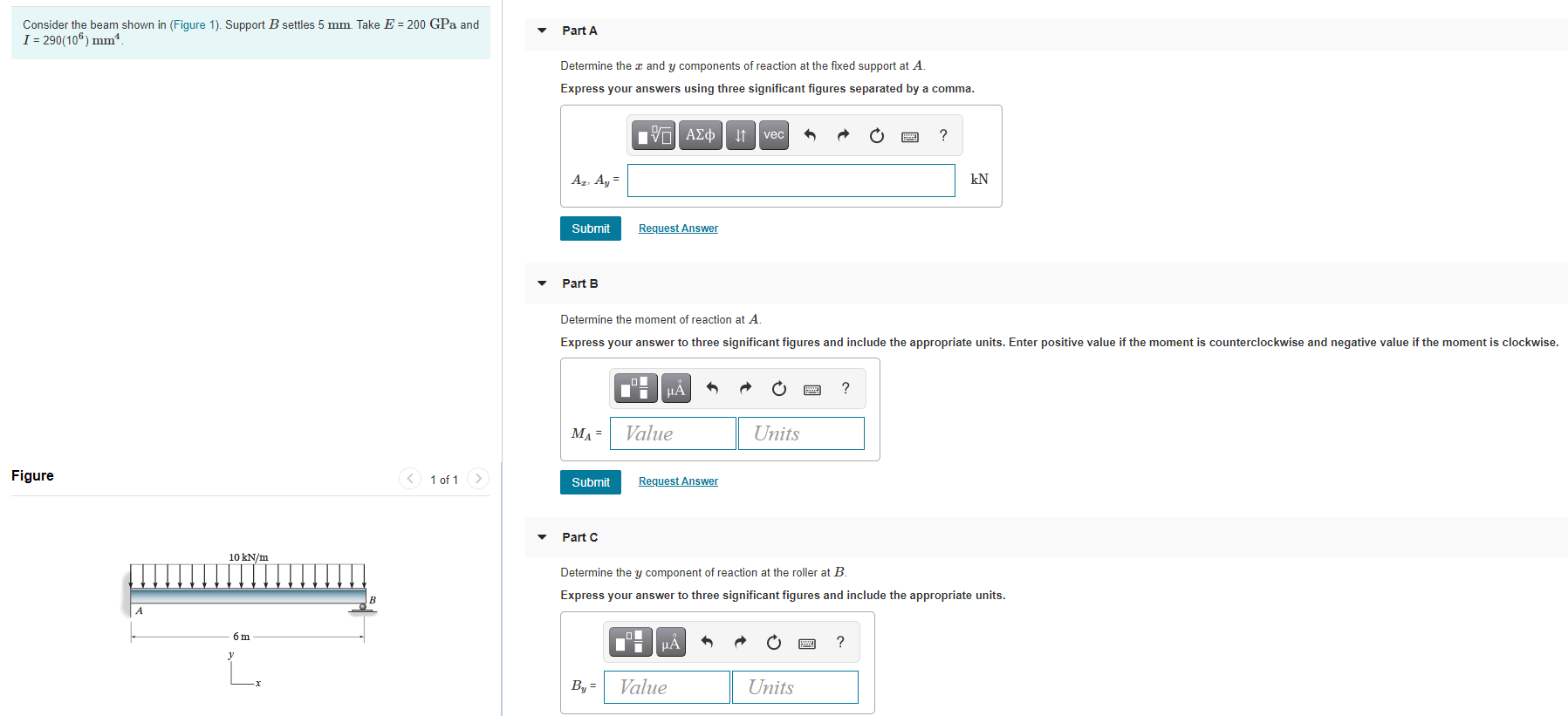 Solved Consider The Beam Shown In (Figure 1). Support B | Chegg.com