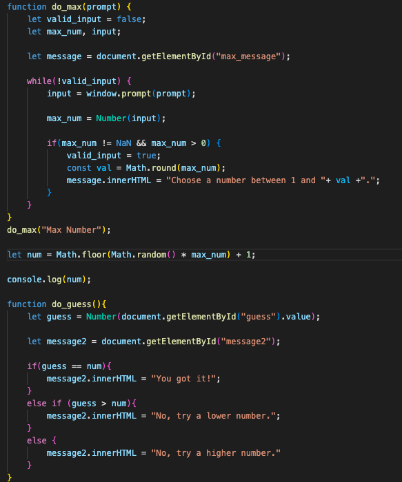 Solved I'm creating a higher lower game with javascript | Chegg.com