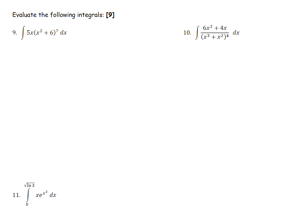 solved-evaluate-the-following-integrals-9-6x2-4x-9-chegg