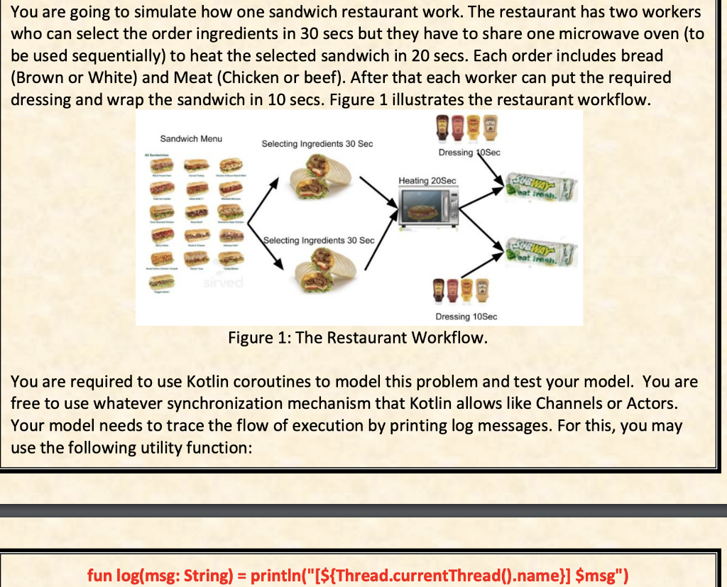 You are going to simulate how one sandwich restaurant | Chegg.com