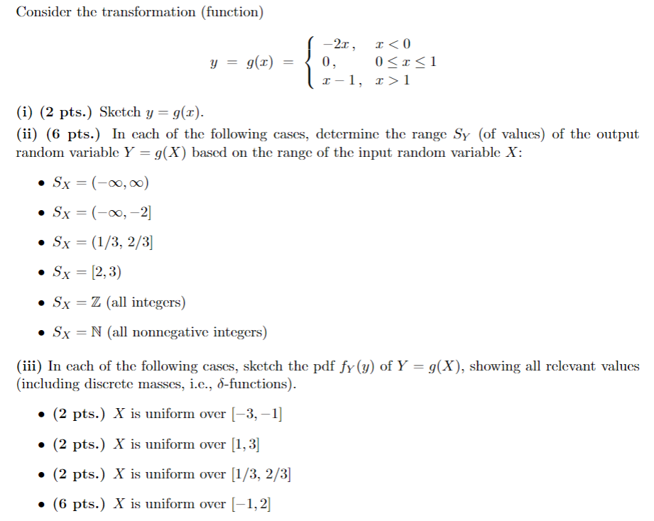 Solved Consider the transformation (function) y = g(1) -21, | Chegg.com