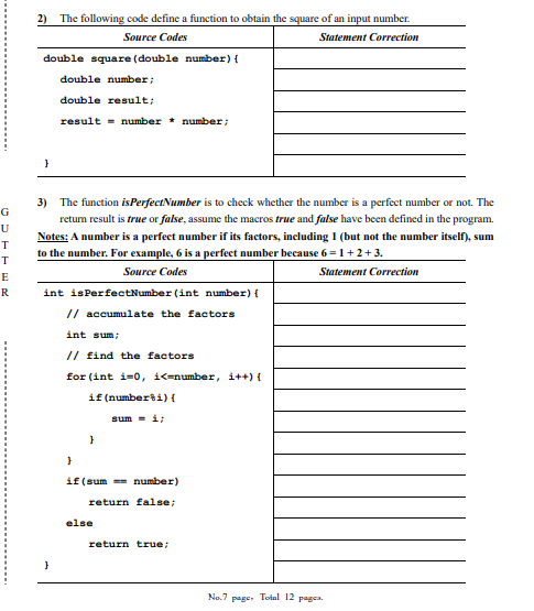 Solved Statement Correction 2) The following code define a | Chegg.com