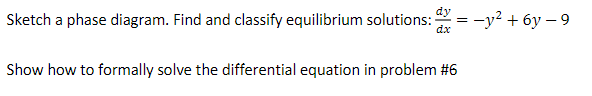 Solved Sketch A Phase Diagram. Find And Classify Equilibrium | Chegg.com