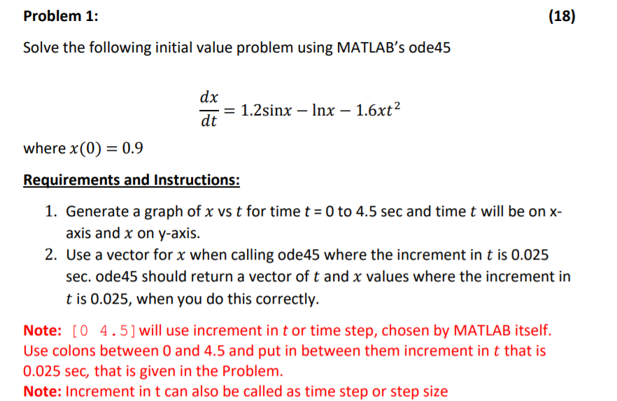 Solved Problem 1: (18) Solve the following initial value | Chegg.com